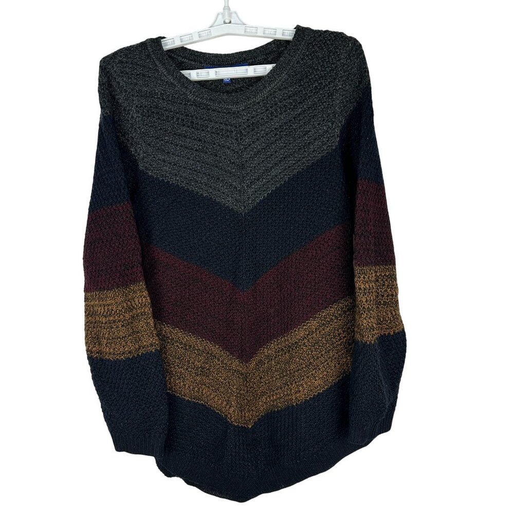 Apt. 9 Womens Chevron Knit Sweater Size Large Multicolor Long Sleeve